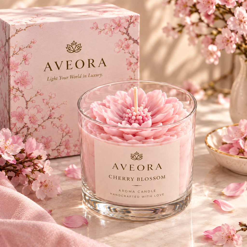 Aveora Signature Gift Box — Cherry Blossom candle